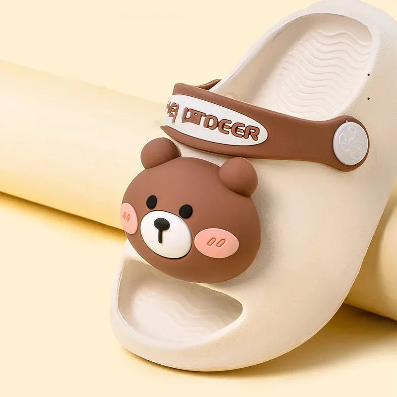 Image of Cute Summer Bear Sandals in white from Baby Booties Boutique