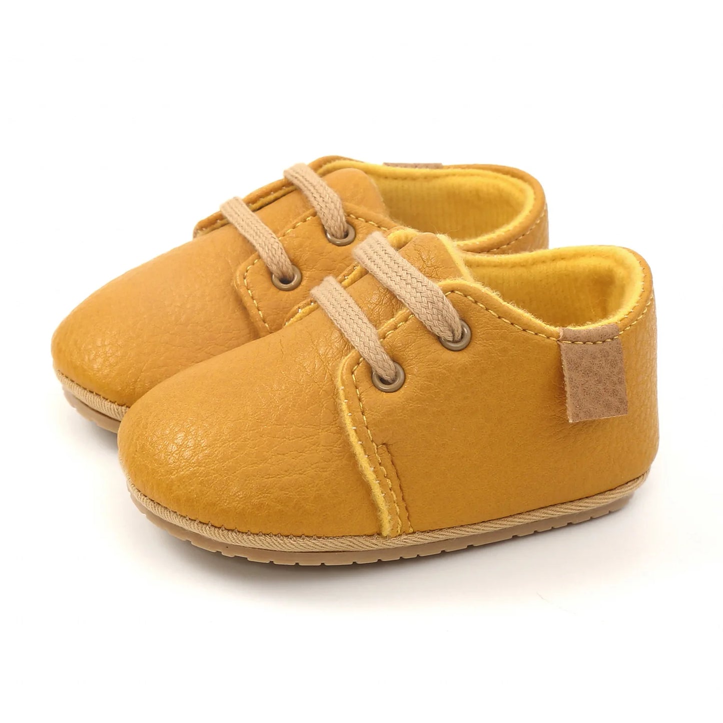 Image of Baby Retro Laced Sneakers in Yellow from Baby Booties Boutique