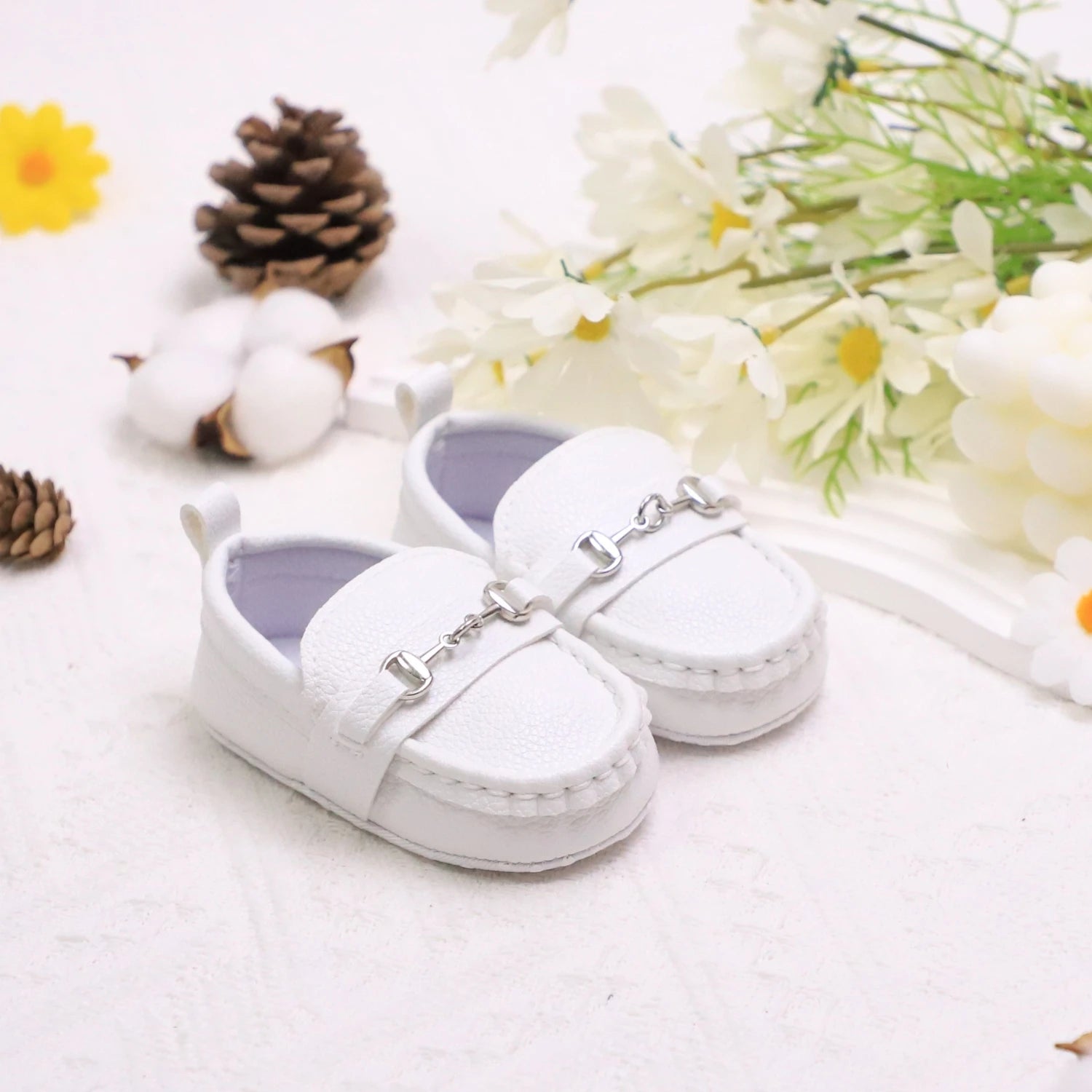 Image of First Walker Slip-on Loafers in white from Baby Booties Boutique