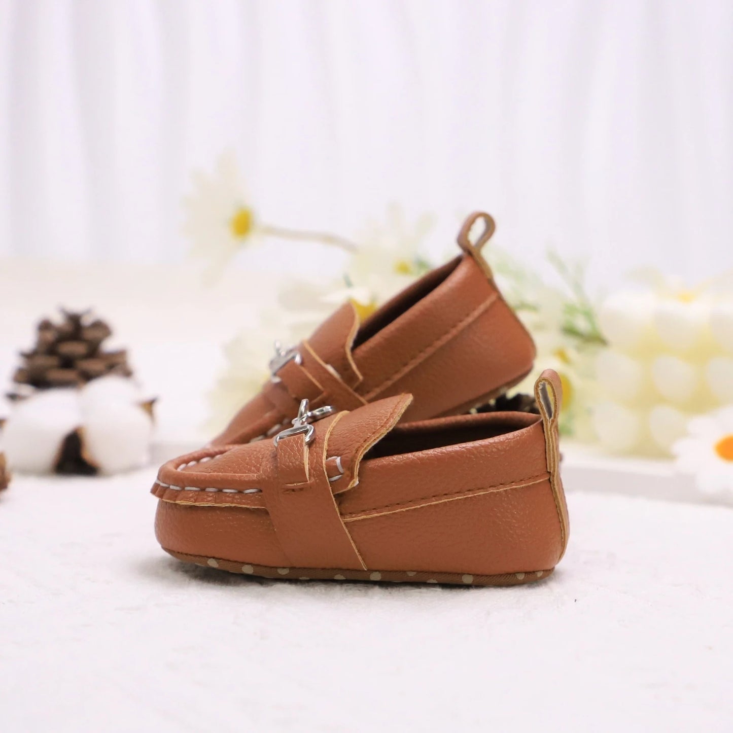 Image of First Walker Slip-on Loafers in coffee from Baby Booties Boutique