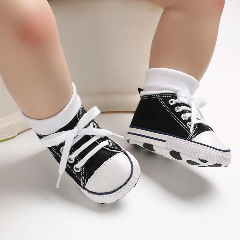 Image of Baby Canvas Sneakers in Black from Baby Booties Boutique