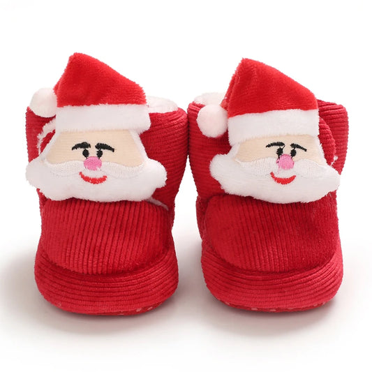 Image of Santa Christmas Booties in red from Baby Booties Boutique