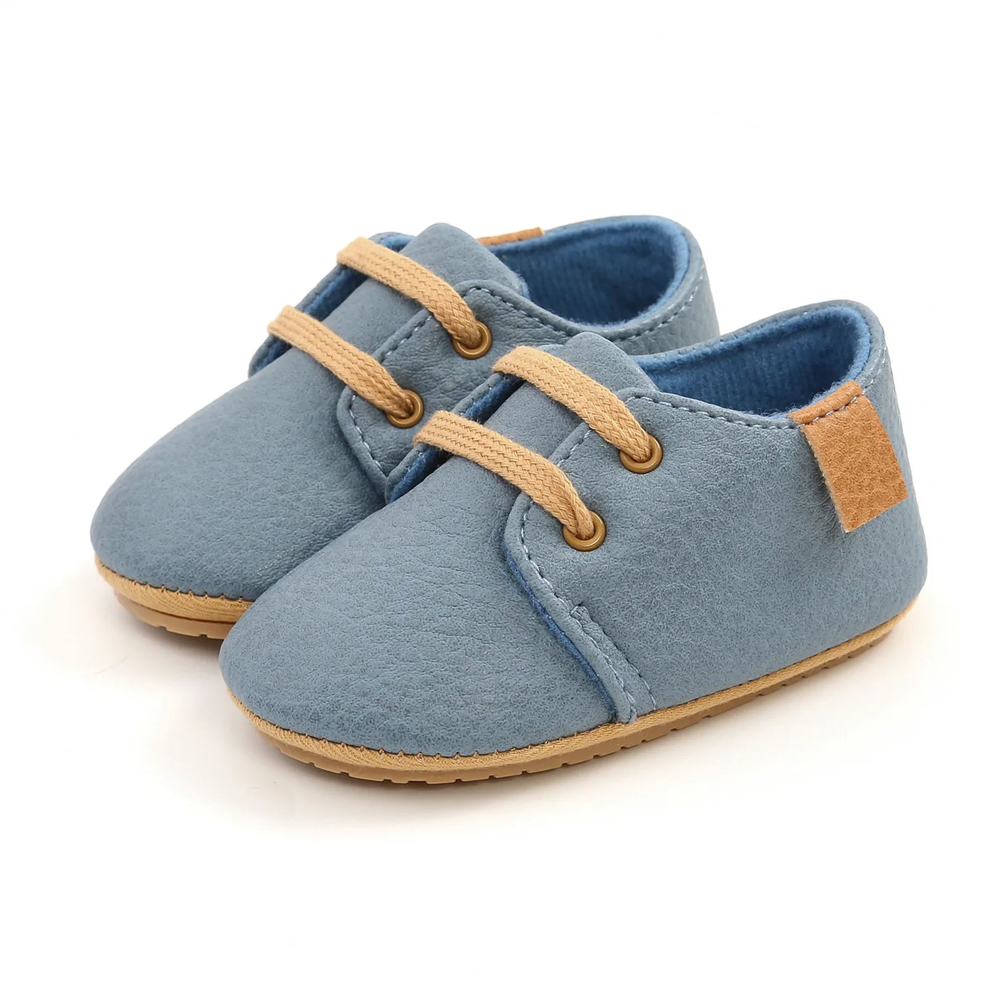 Image of Baby Retro Laced Sneakers in Blue from Baby Booties Boutique