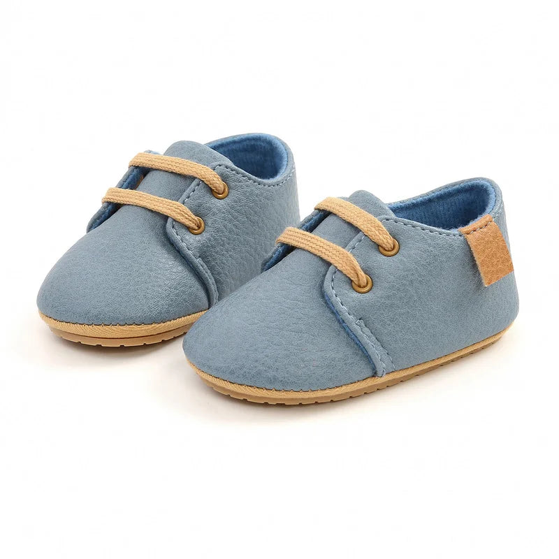 Image of Baby Retro Laced Sneakers in Blue from Baby Booties Boutique