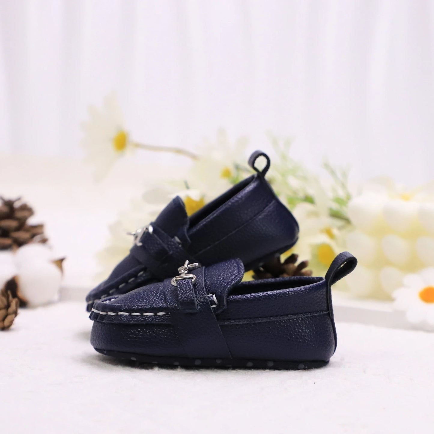 Image of First Walker Slip-on Loafers in navy from Baby Booties Boutique