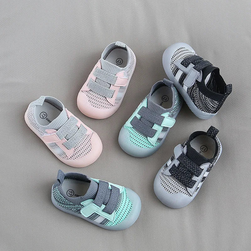 Image of 2-Tone Mesh Flex Sneakers in various colors from Baby Booties Boutique